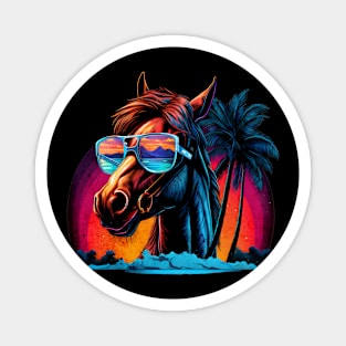 Retro Wave American Horse Good Vibes Magnet